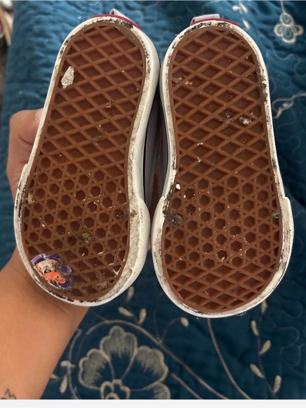 Vans Kids Slip-On Sneakers in purple and White